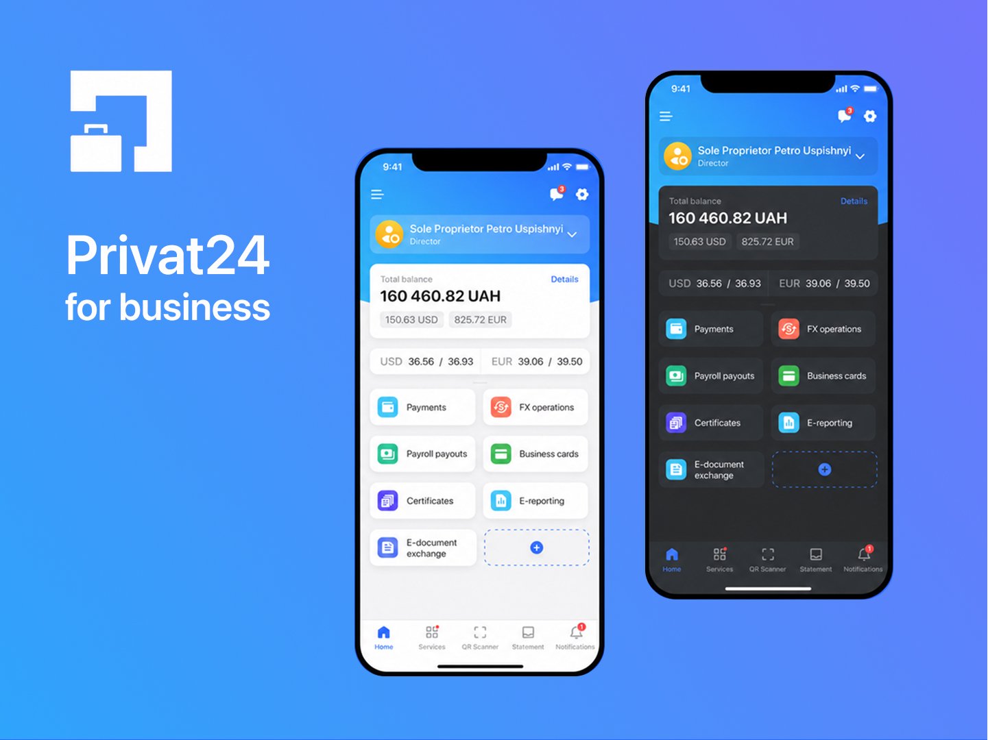 Privat24 for Business: mobile banking app redesign